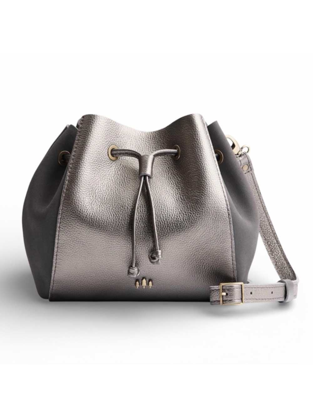 PORTLAND LEATHER Nest Bucket Bag Stardust Smoke Grey